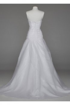 Strapless A Line Organza Gown with Ruched Bodice Style WG3644